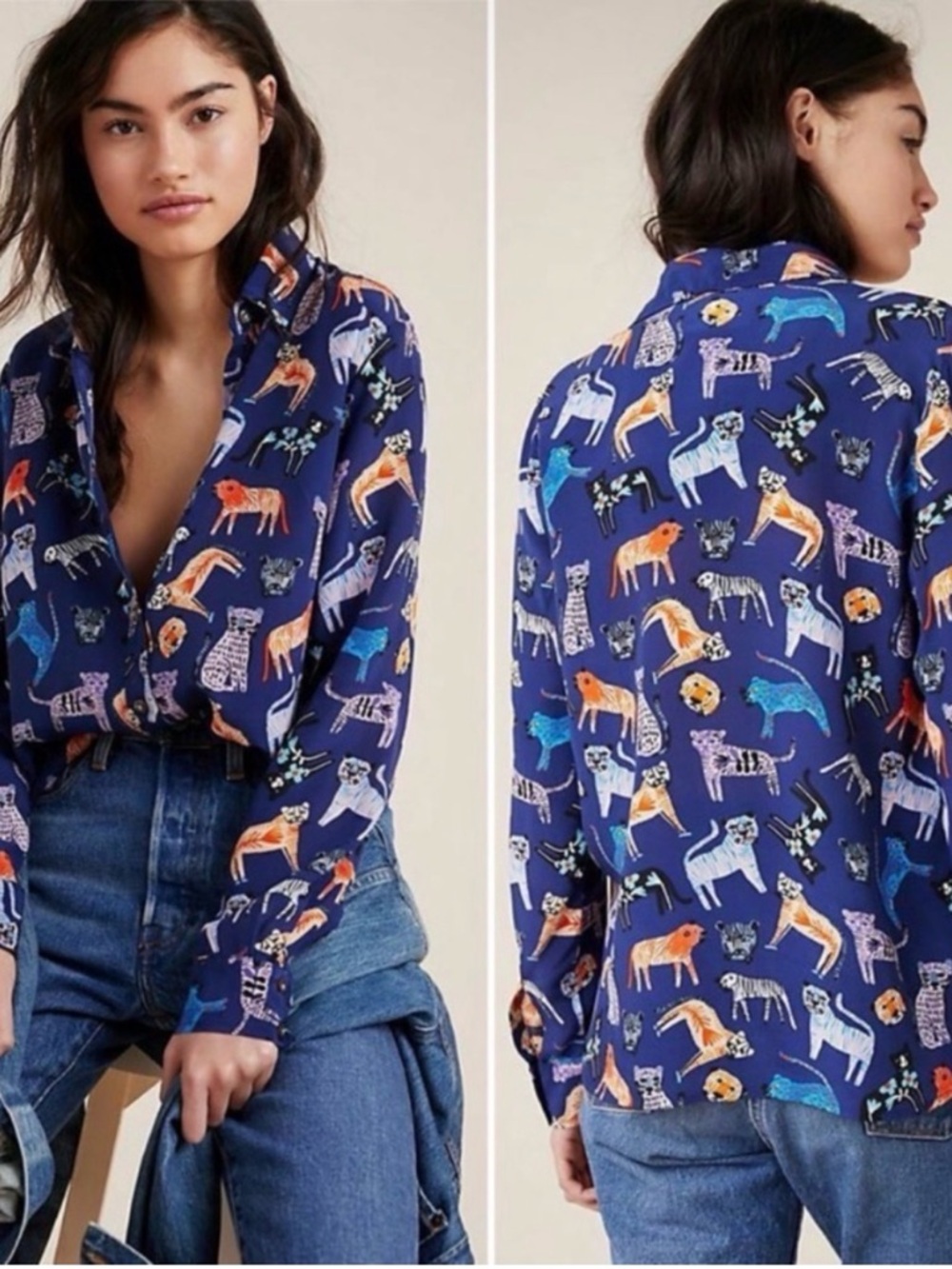 Anthropologie Carolyn Gavin Mariposa Silk Blouse